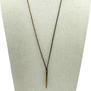 Minimalist Gold Tone Bar Pendant Necklace Essential Layering Dainty Jewelry Gift